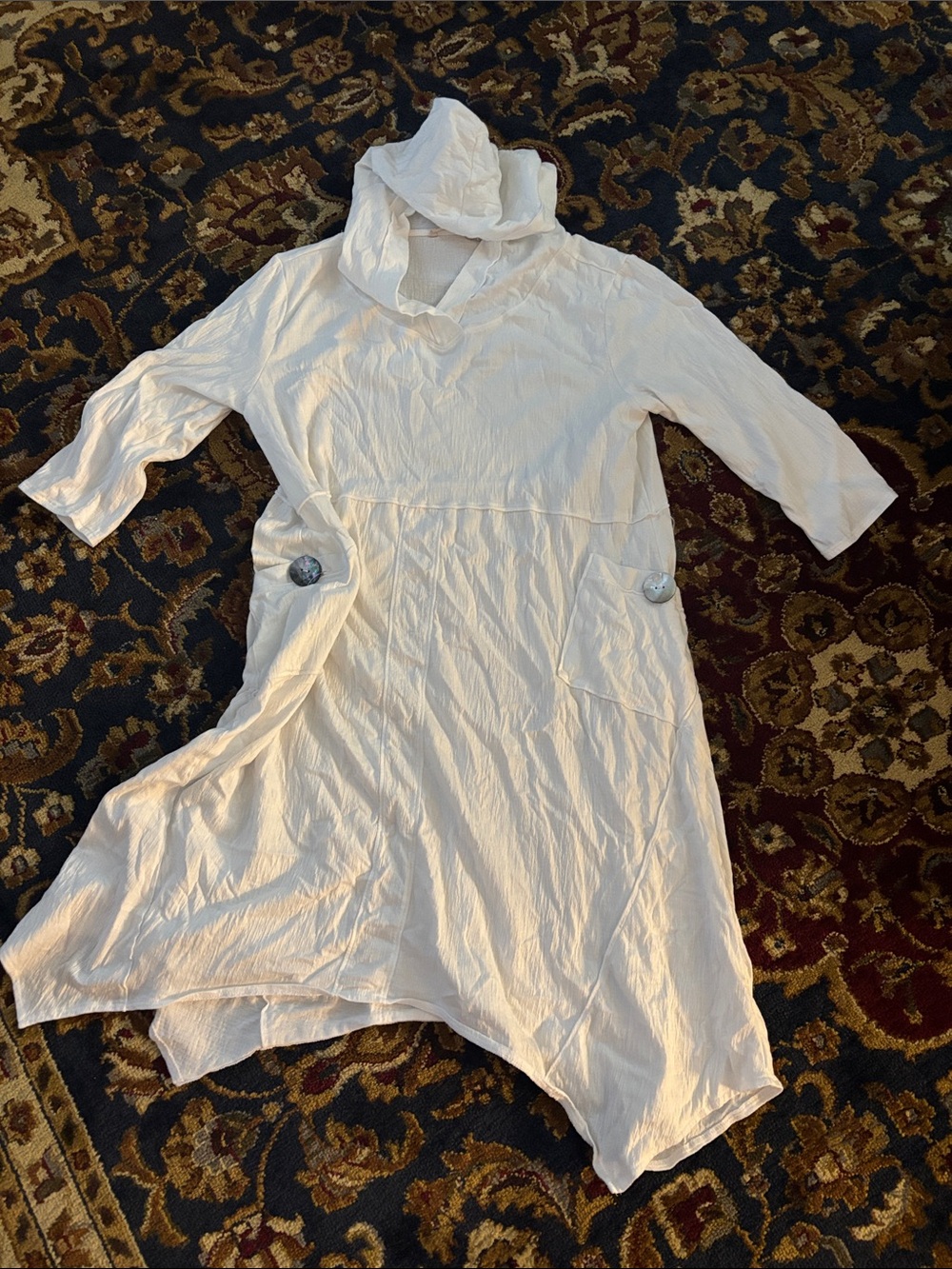 Soft Surroundings Hooded Swim Cover Up Top Tunic Dress M